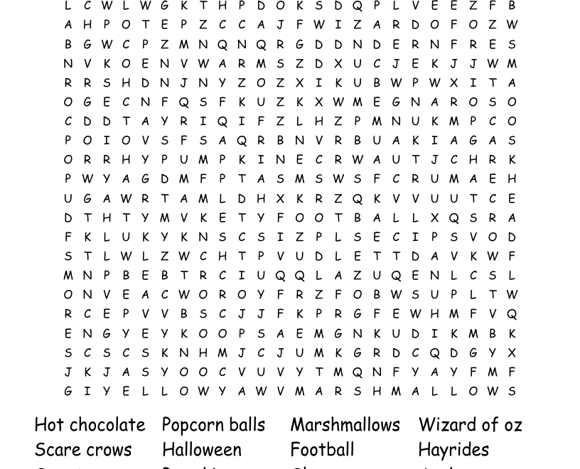 September Word Search WordMint