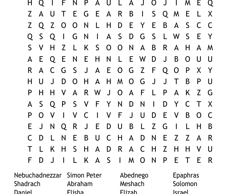 Servants Of God Word Search WordMint
