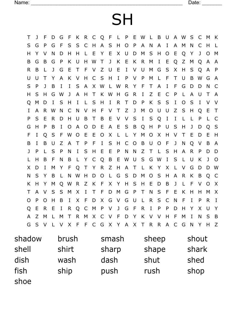 SH Word Search WordMint