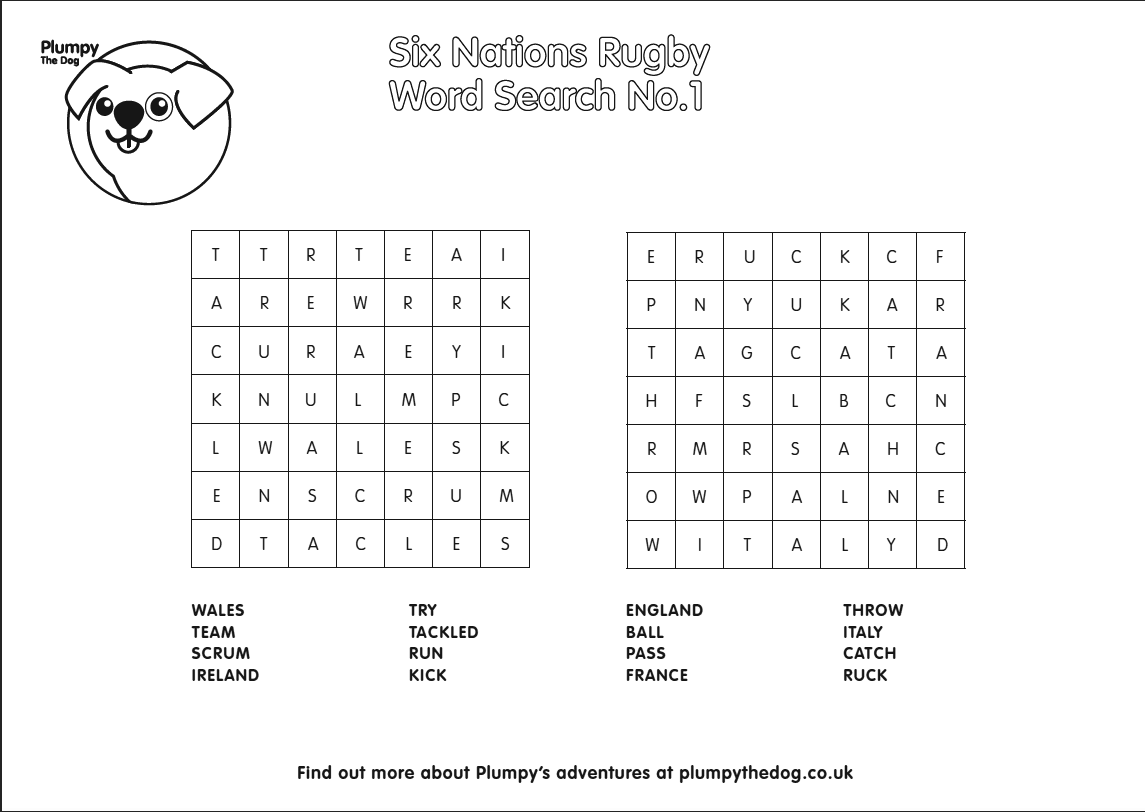 Six Nations Rugby Word Search No 1