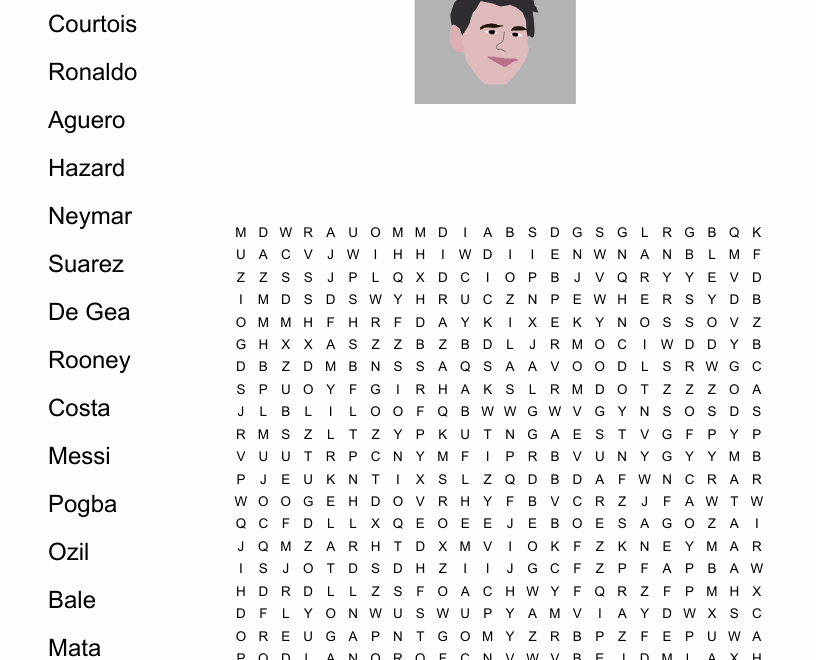 Soccer Players Word Search WordMint