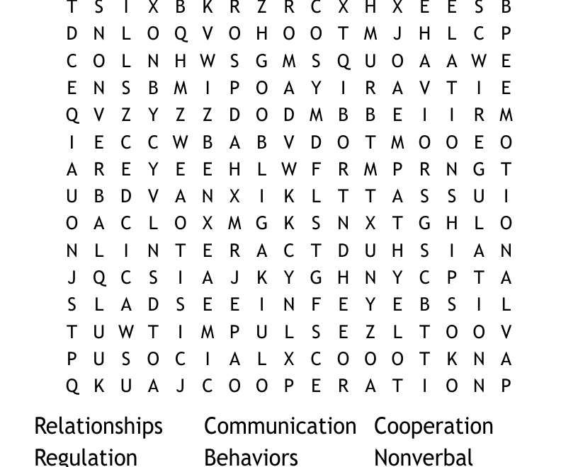 Social Emotional Learning Word Search WordMint