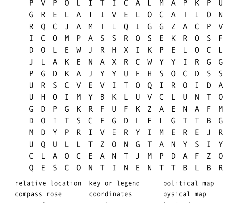 Social Studies Word Search WordMint