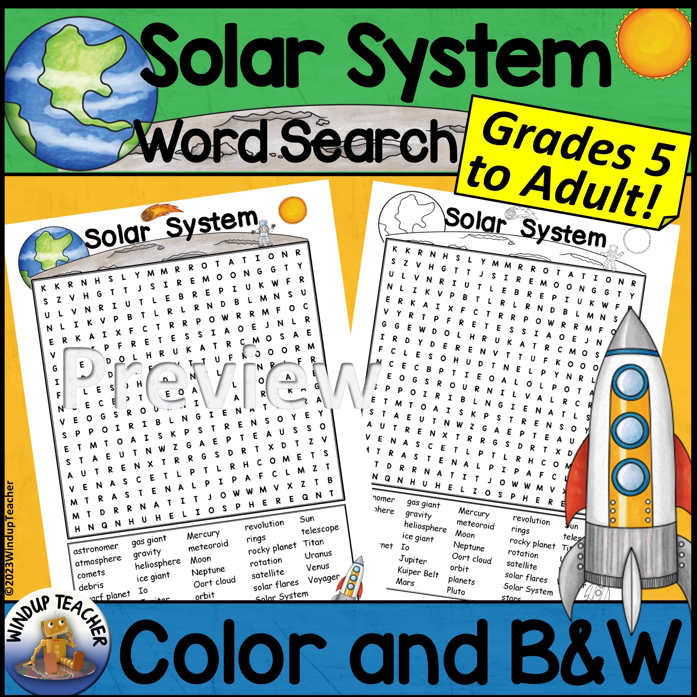 Solar System Word Search Activity Hard For Grades 5 To Adult Made By Teachers