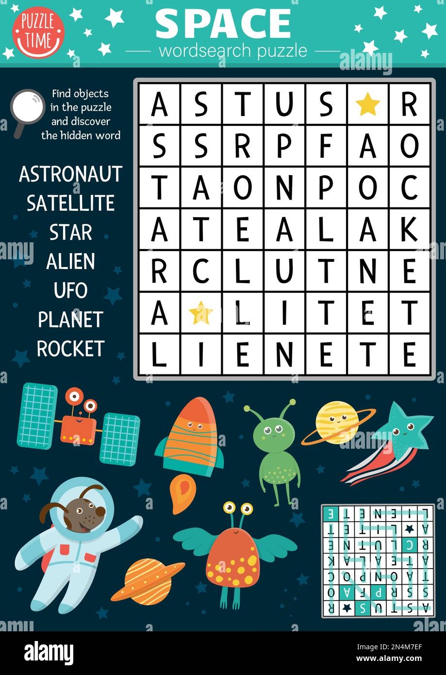 Space Word Search Puzzle For Kids Find Names Of Solar System Planets Stock Vector Image Art Alamy