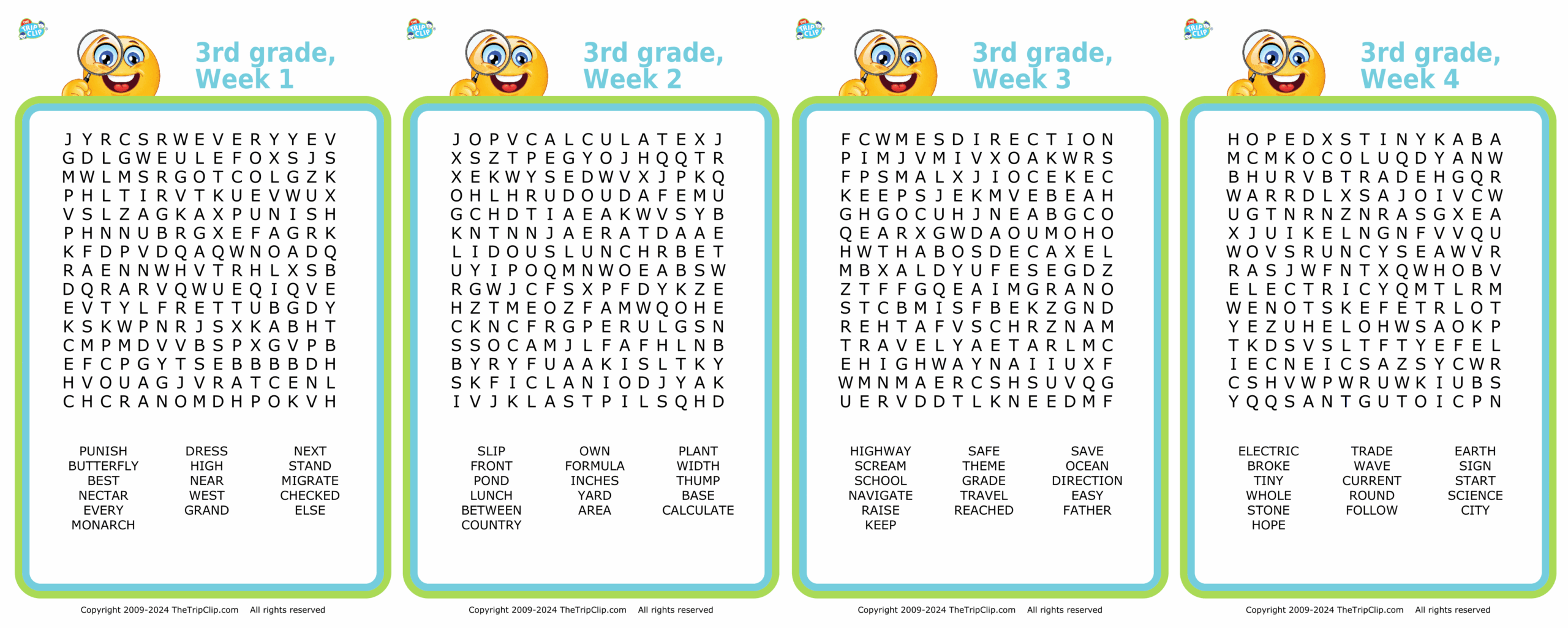 Word Search For 3rd Grade Printable