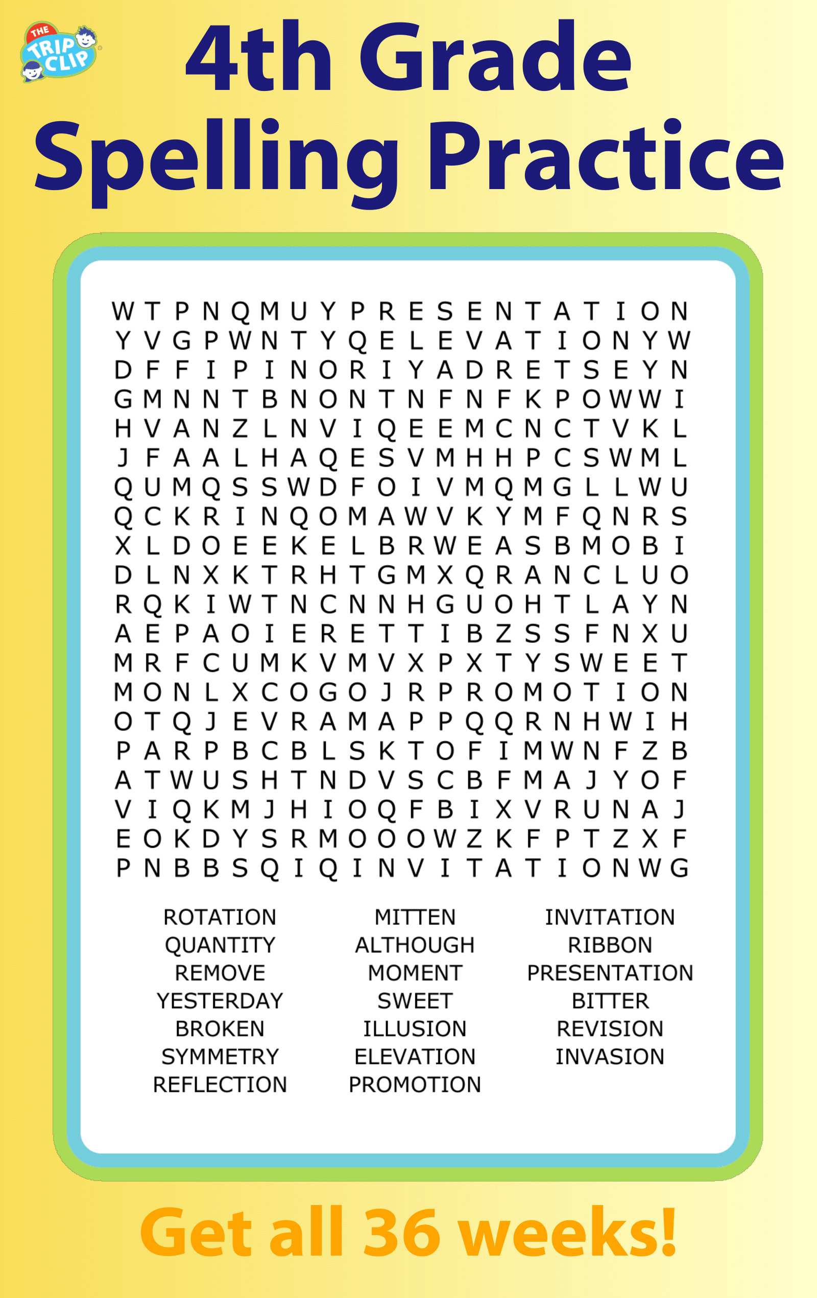 4th Grade Printable Word Search