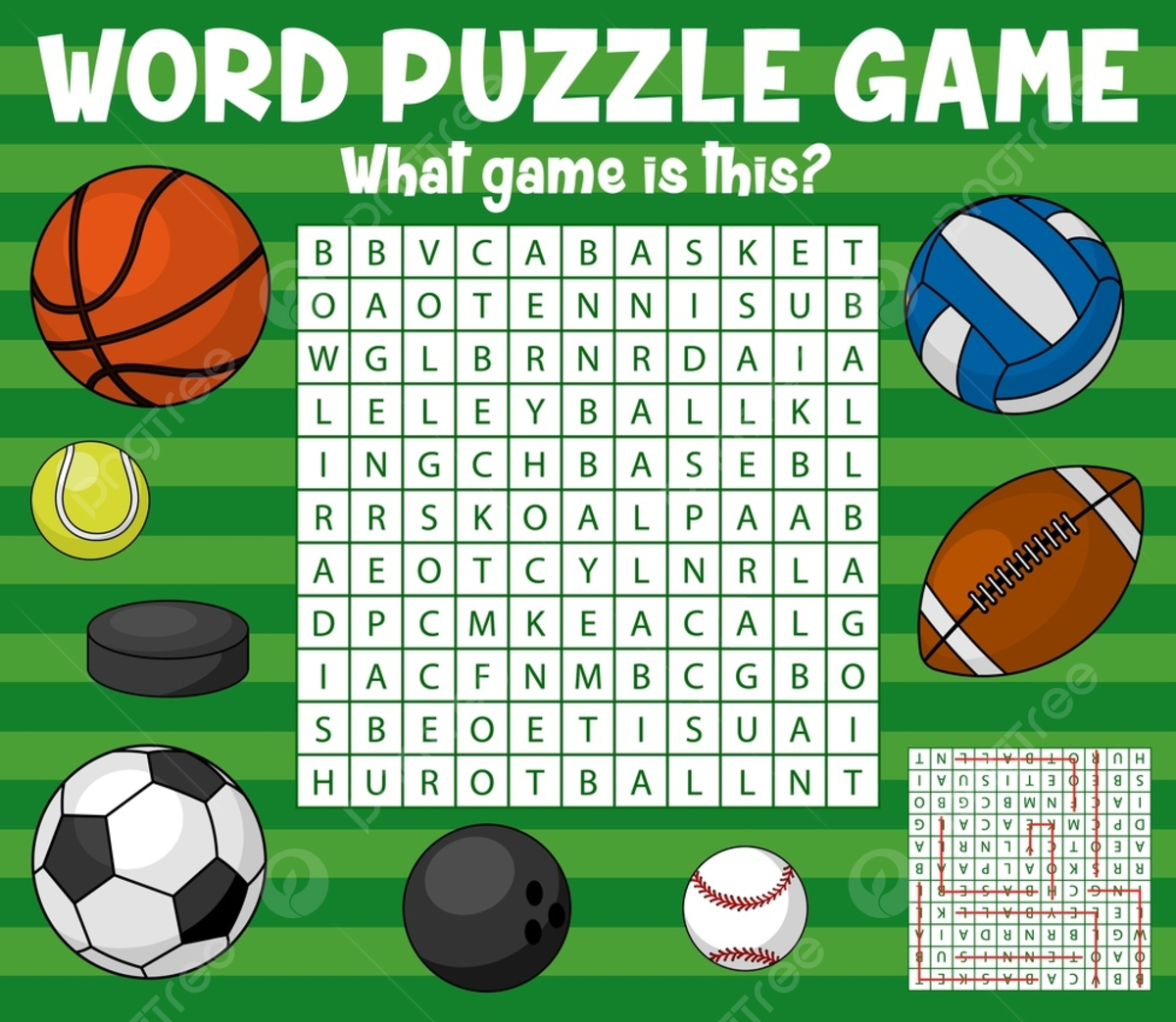 Sport Balls On Word Search Puzzle Game Worksheet Template Download On Pngtree