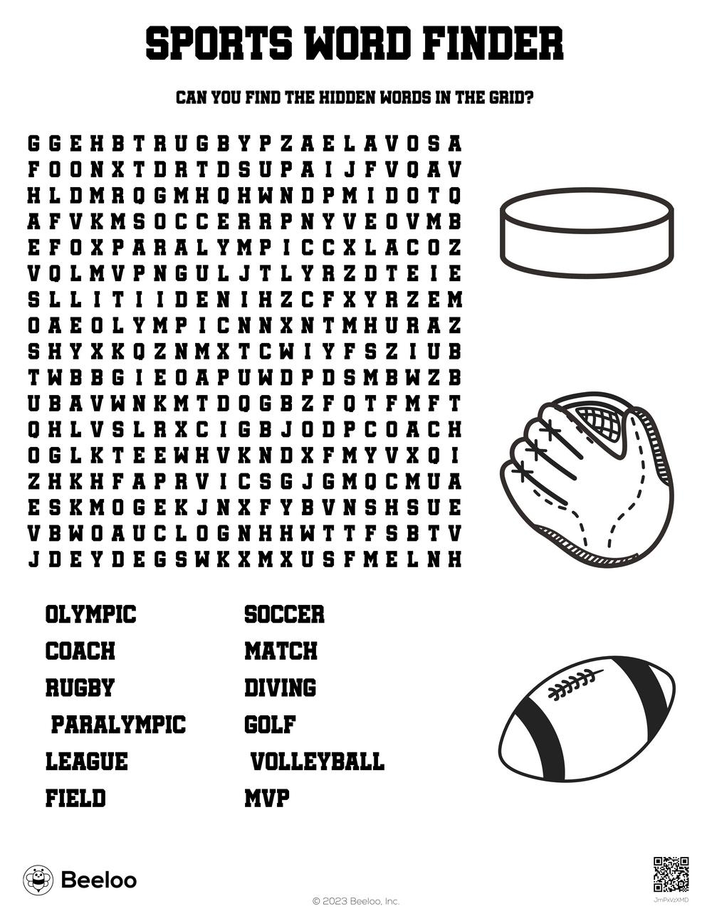 Sports themed Word Searches Beeloo Printable Crafts And Activities For Kids