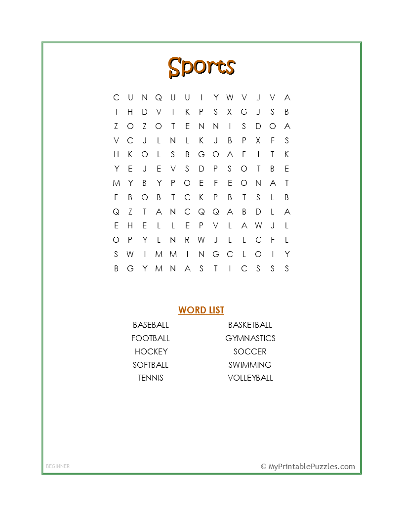 Football Terms Word Search Printable For Kids