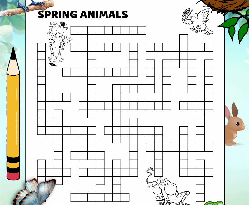 Spring Animals Fill In Puzzle Tree Valley Academy