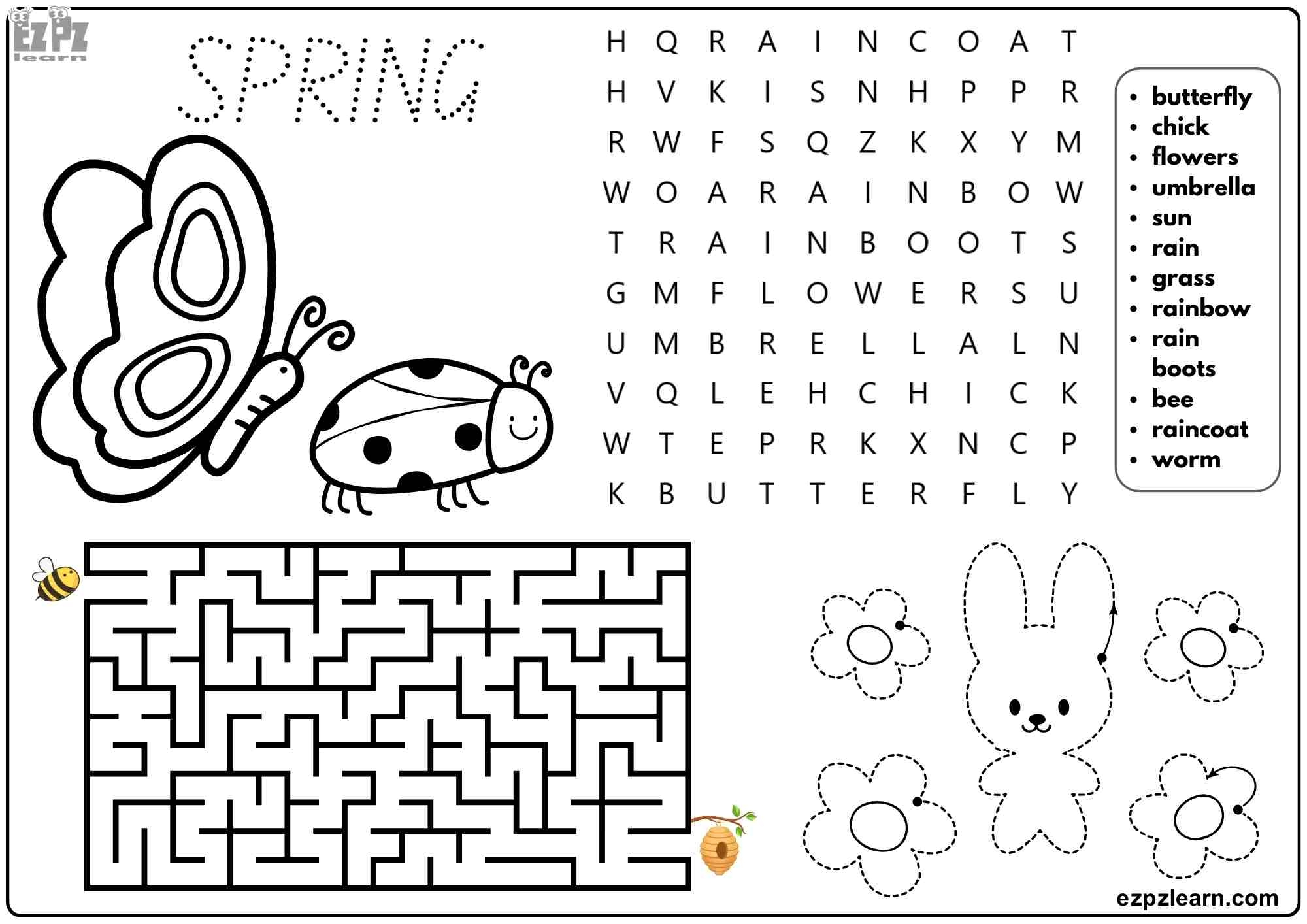 Spring Season Vocabulary For Kids Includes Word Search Tracing And Maze Activities Free PDF Download Ezpzlearn Spring Season Vocabulary For Kids Includes Word Search Tracing And Maze Activities Free PDF Download Ezpzlearn