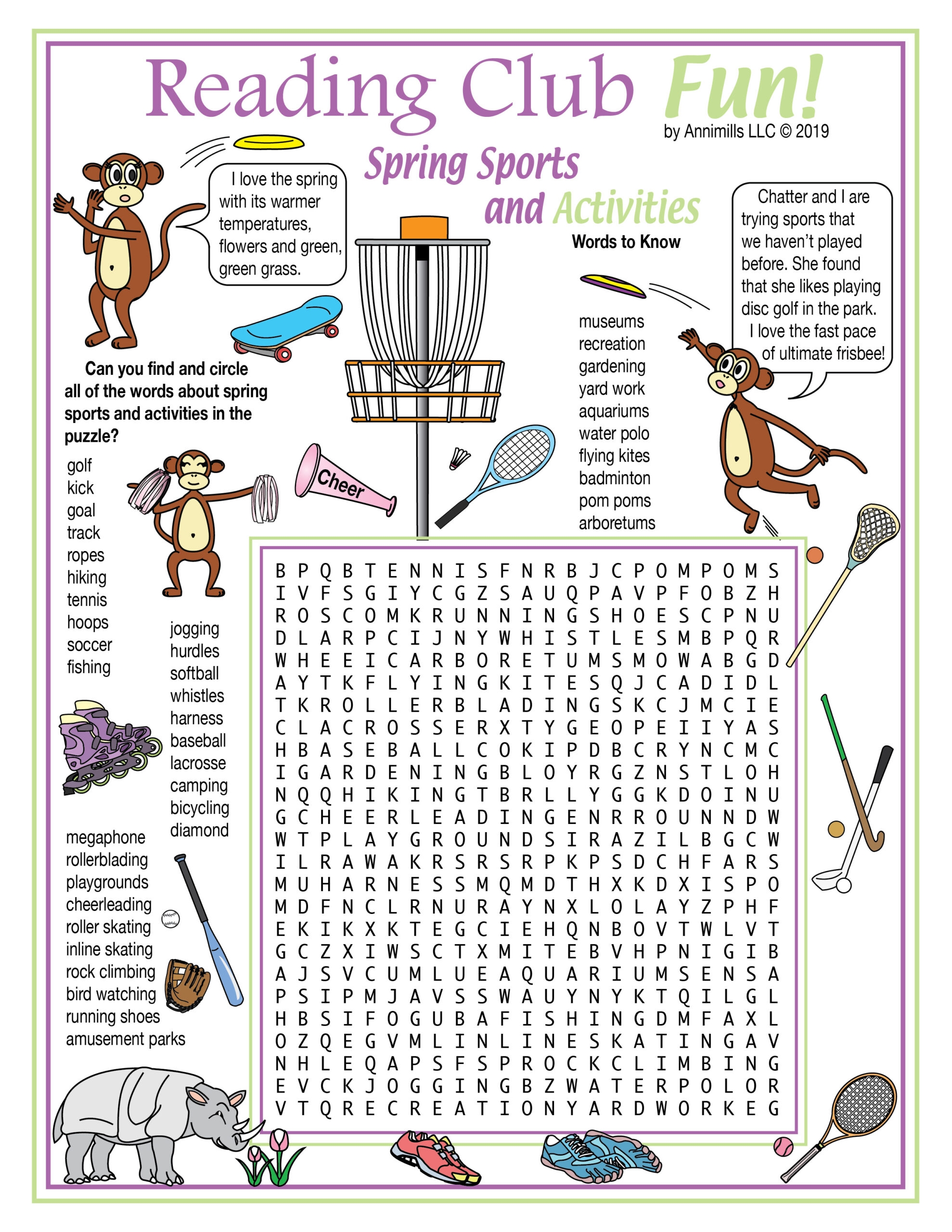 Spring Sports Activities Printable Puzzles Made By Teachers