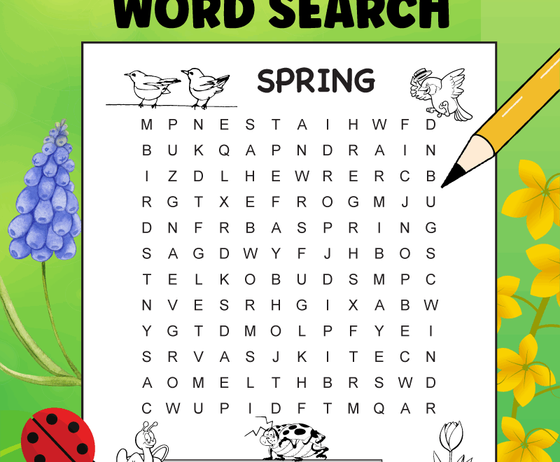 Spring Word Search 1st Grade Tree Valley Academy
