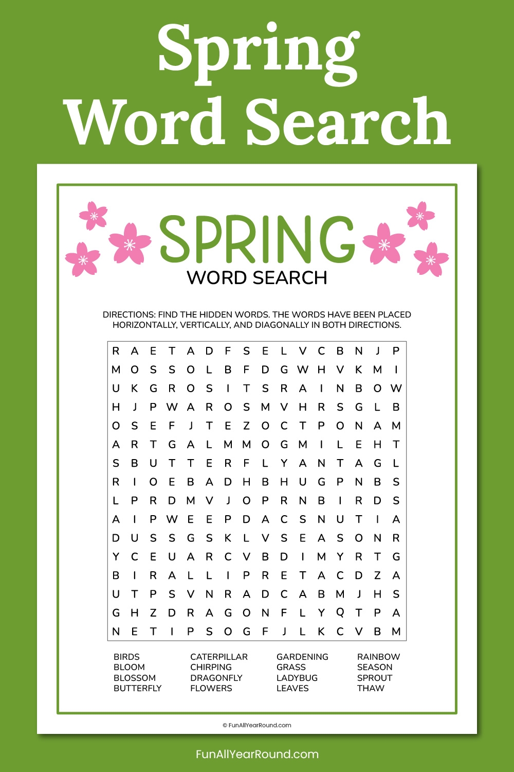 Spring Word Search Fun All Year Round Spring Word Search Fun All Year Round