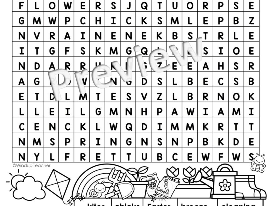 Spring Word Search HARD Puzzle Ready To Go Made By Teachers