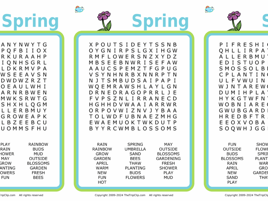 Spring Word Search PDF