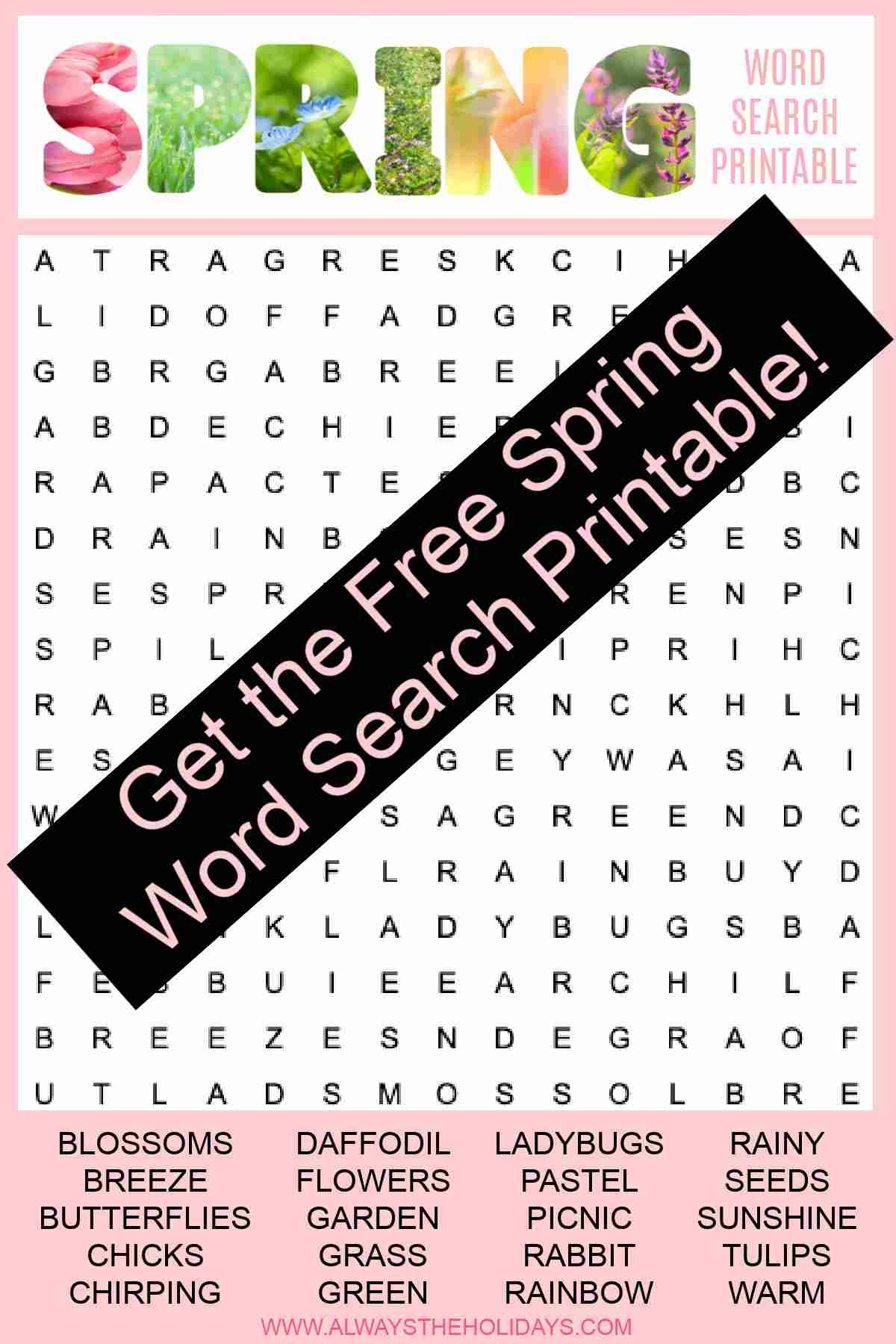 Spring Word Search Printable Free Word Find With Answer Key Spring Word Search Printable Free Word Find With Answer Key