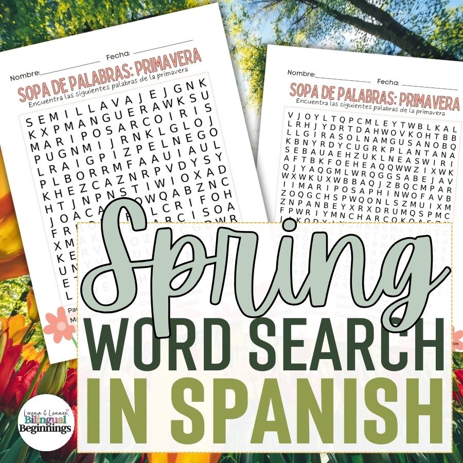 Spring Word Search Printable In Spanish Freebie Bilingual Beginnings Spring Word Search Printable In Spanish Freebie Bilingual Beginnings