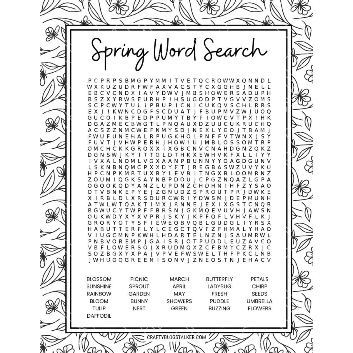 Printable Word Search Pfd