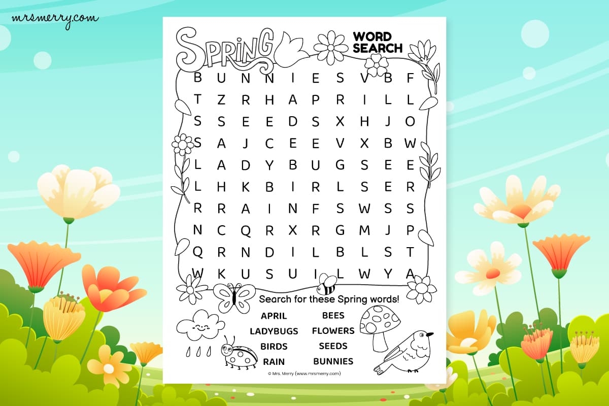 Free Spring Word Search Printables