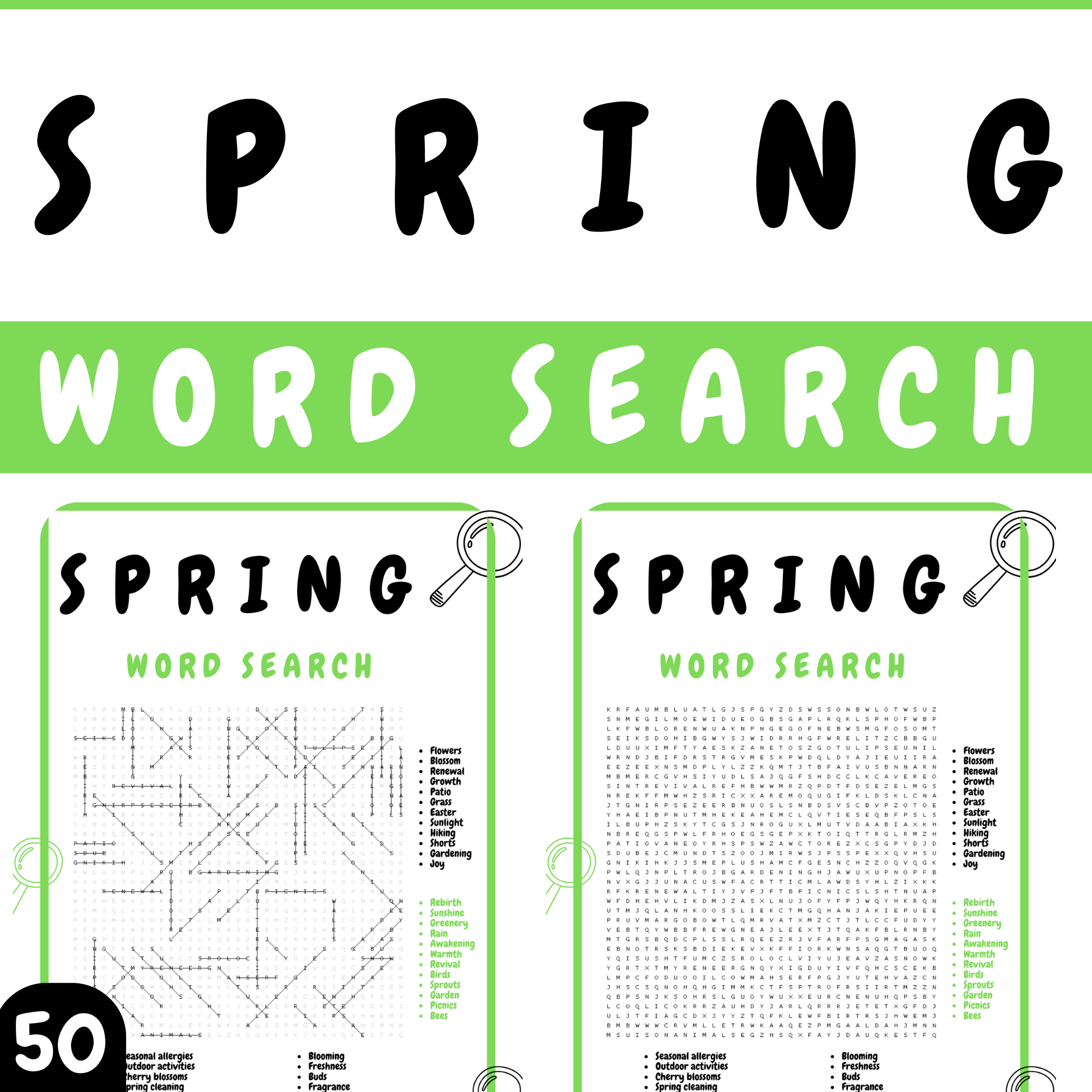 SPRING WORD SEARCH PUZZLE WORKSHEETS ACTIVITIES FOR KIDS Made By Teachers
