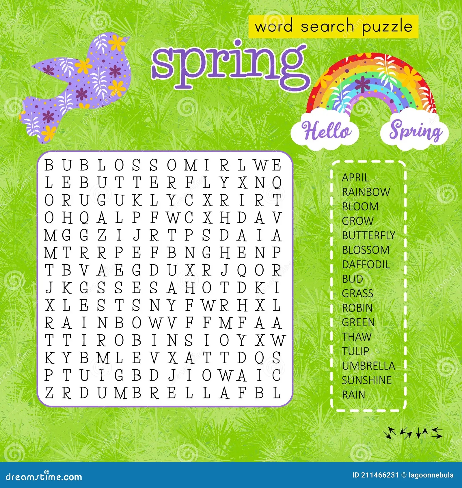 Printable Spring Word Search Difficult