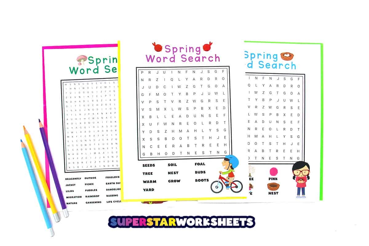 Spring Word Search Puzzles Superstar Worksheets