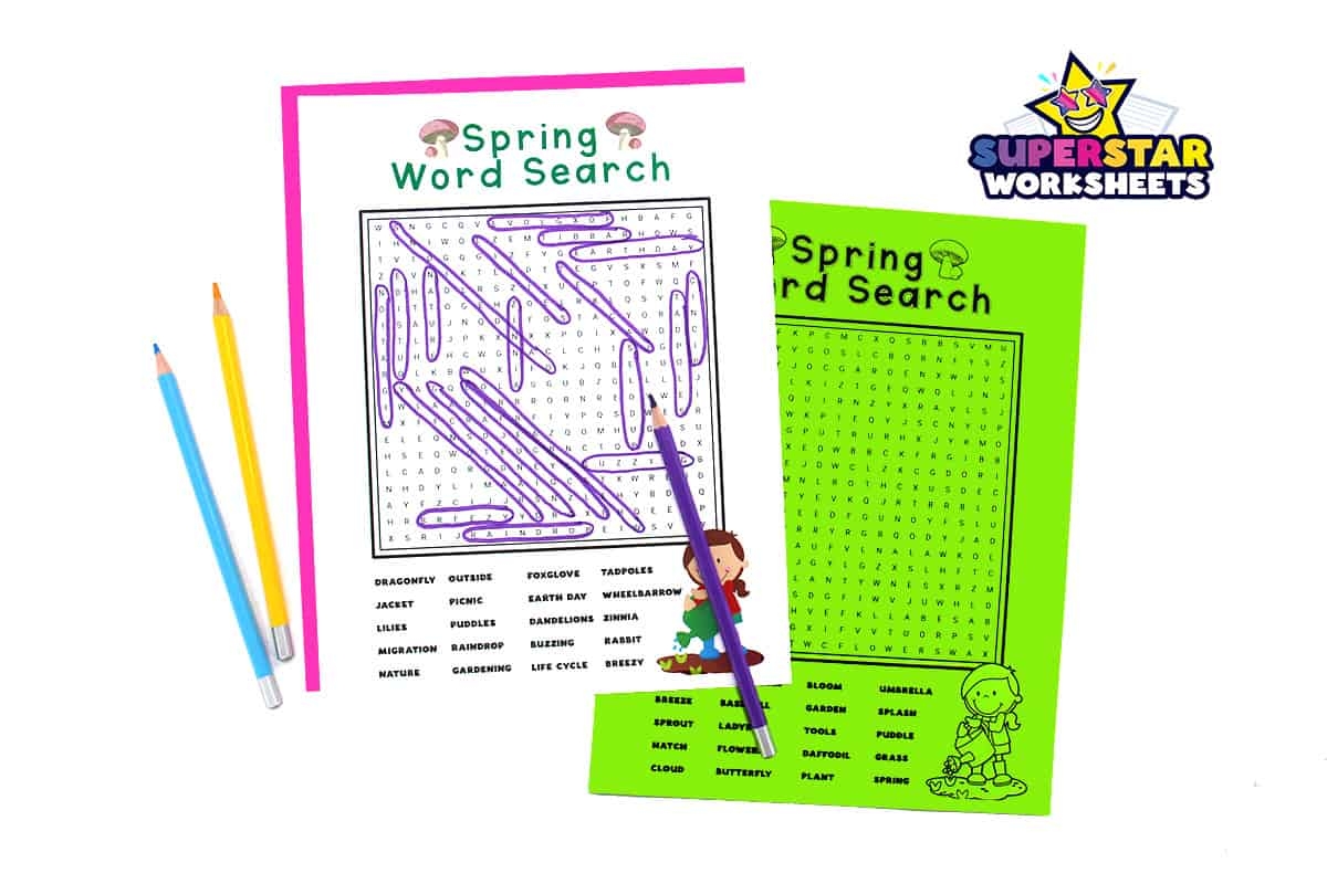 Spring Word Search Puzzles Superstar Worksheets