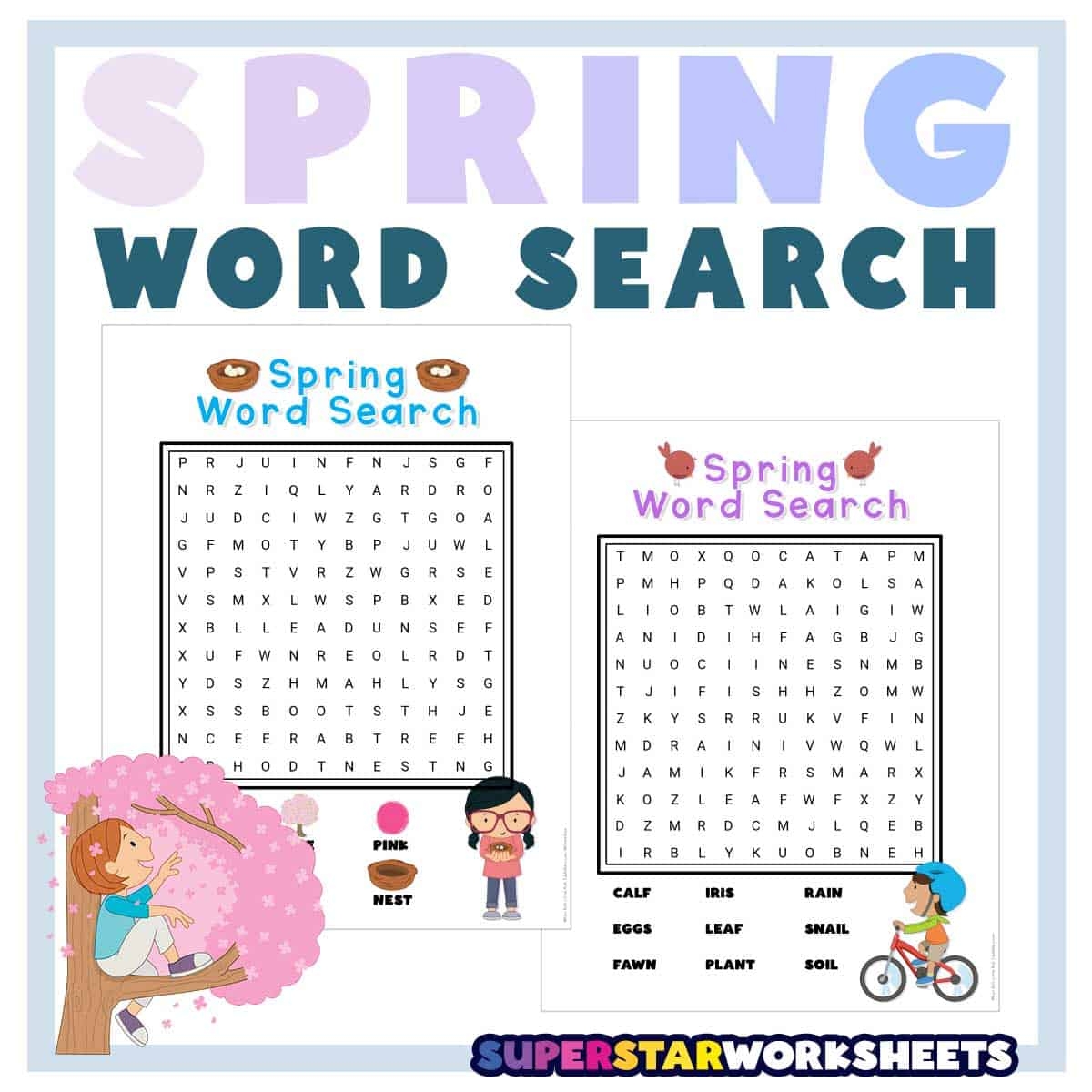 Spring Word Search Puzzles Superstar Worksheets