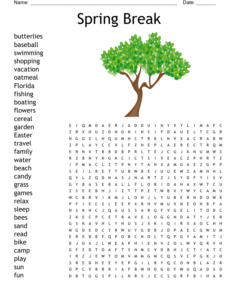 Spring Word Search WordMint