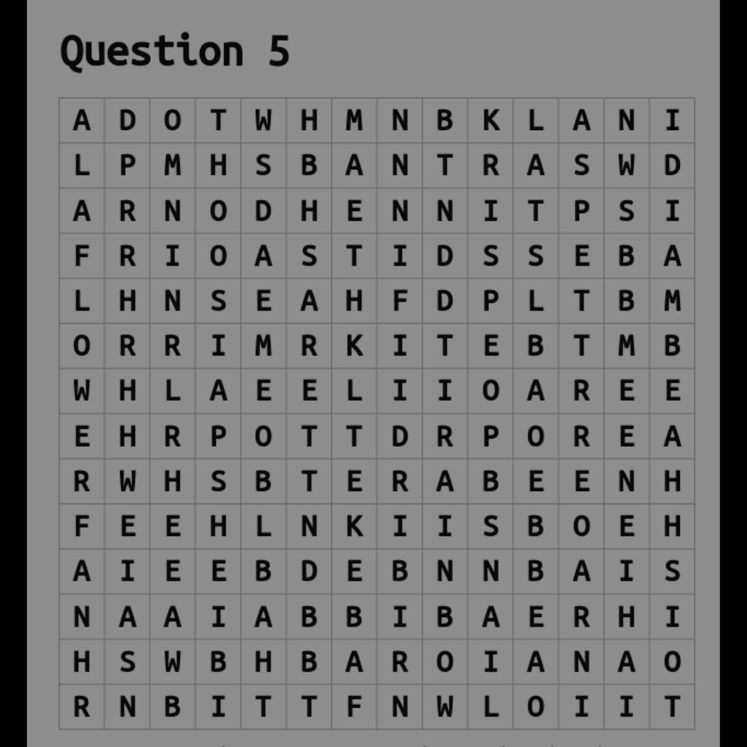 Qeustion Word Search Printable