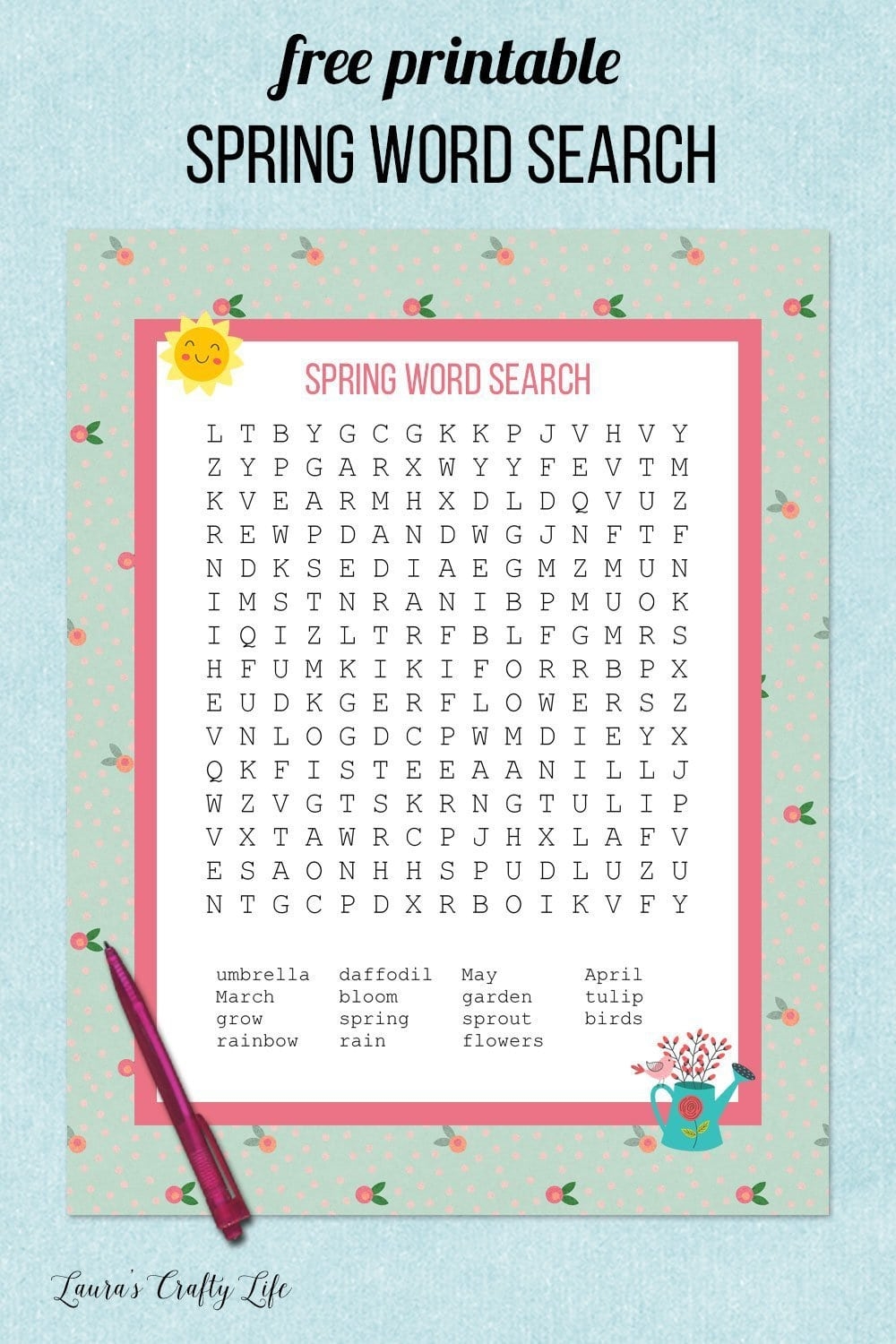 Spring Word Search Puzzles Printable