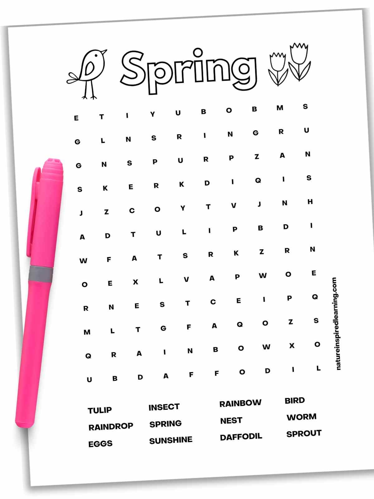 Spring Word Searches Nature Inspired Learning
