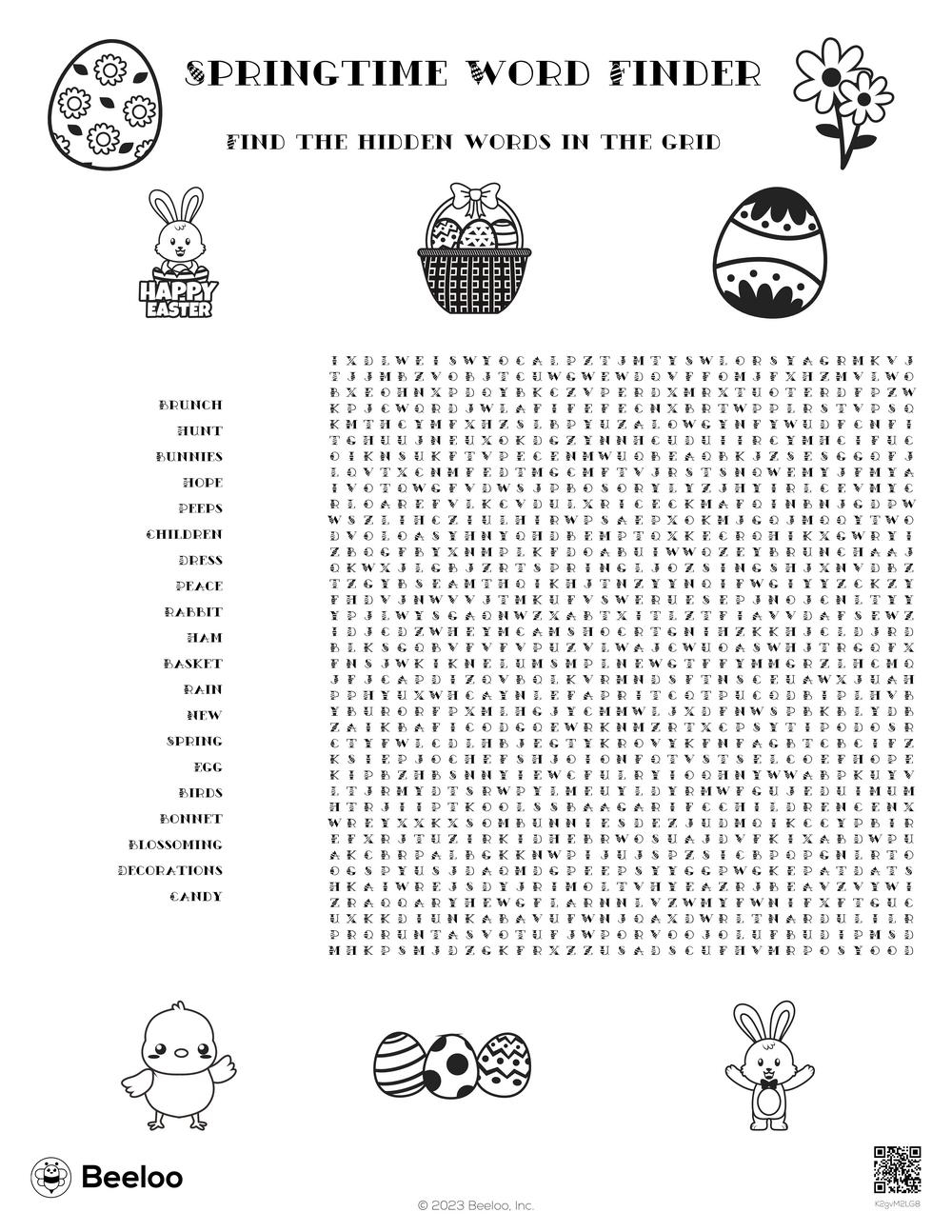 Springtime Word Finder Beeloo Printable Crafts And Activities For Kids