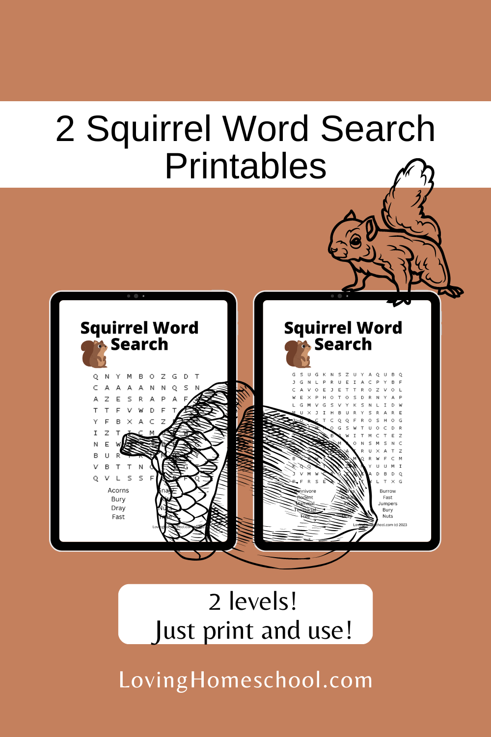 Squirrel Word Search Printables LovingHomeschool