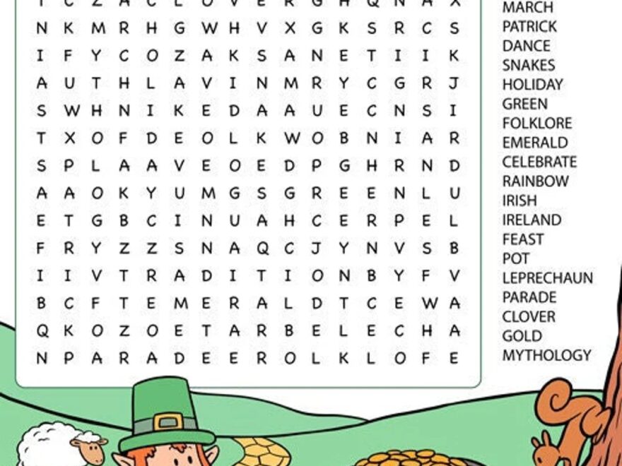 St Patrick s Day Word Search Etsy