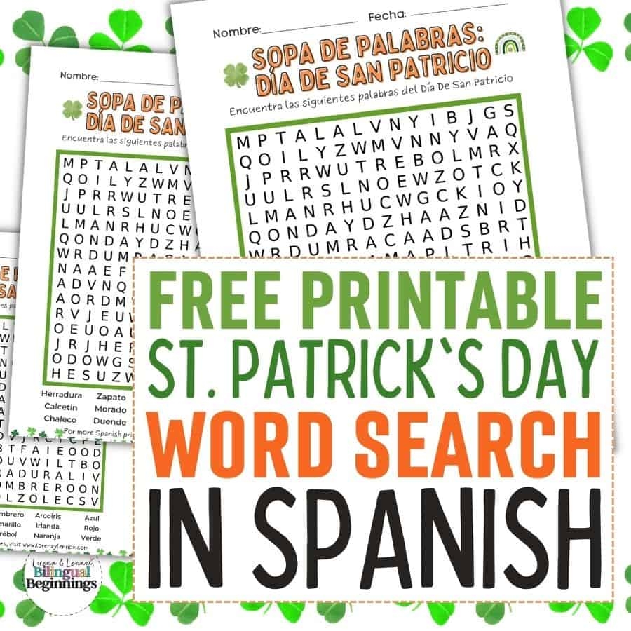 St Patrick s Day Word Search Printable In Spanish Free Printable Bilingual Beginnings St Patrick s Day Word Search Printable In Spanish Free Printable Bilingual Beginnings