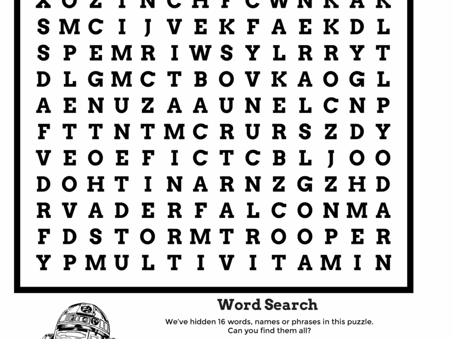 Star Wars Word Search Puzzle 2017 Activity Shelter