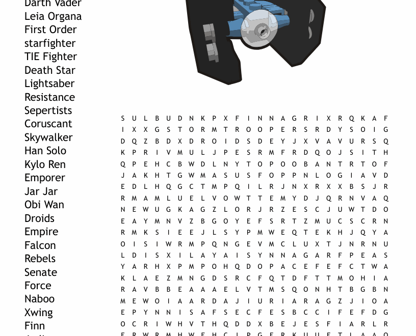 Star Wars Word Search WordMint