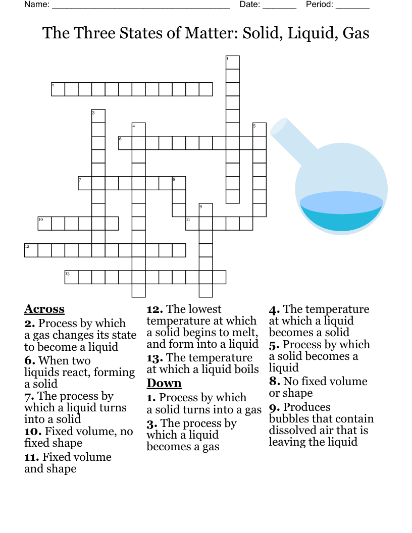 States Of Matter Word Search WordMint