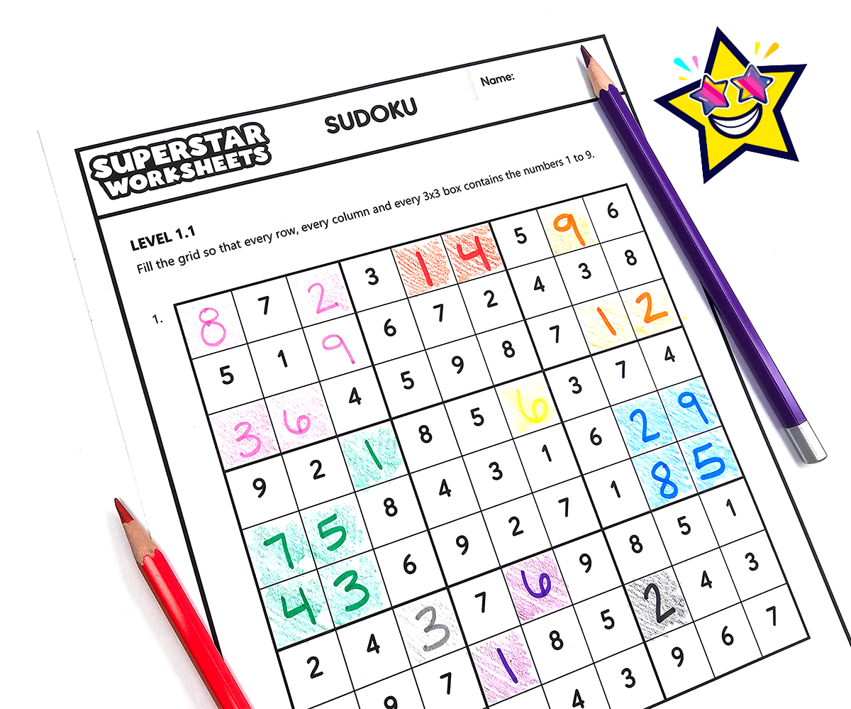 Sudoku Puzzles Superstar Worksheets