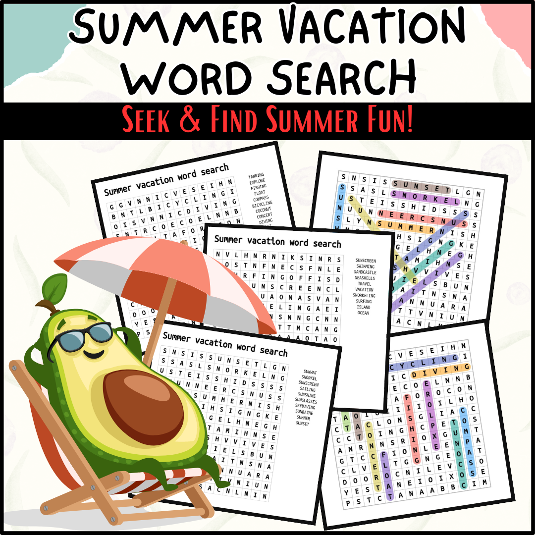 Summer Activities Word Search Puzzle Printable For Families And Friends Made By Teachers