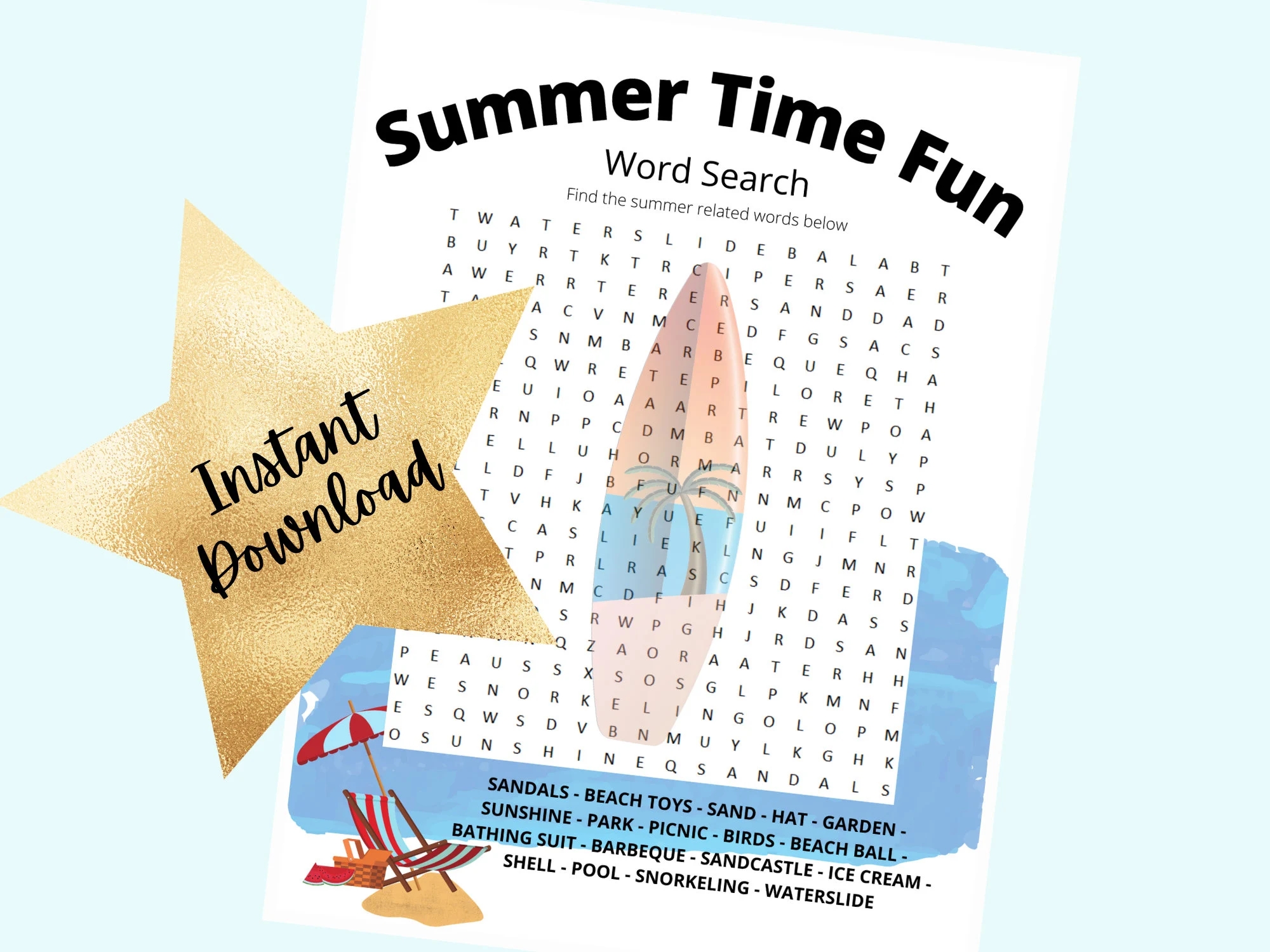 Summer Time Fun Printable Worksheets Summer Word Search Instant Download Older Kids And Adults Surfing Activity Teacher Resources PDF Etsy Summer Time Fun Printable Worksheets Summer Word Search Instant Download Older Kids And Adults Surfing Activity Teacher Resources PDF Etsy