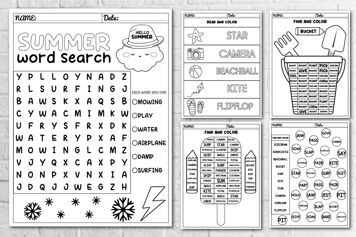 SUMMER Vocabulary Activities Word Search Crossword Word Scramble End Of The Year Puzzles Teaching Resources
