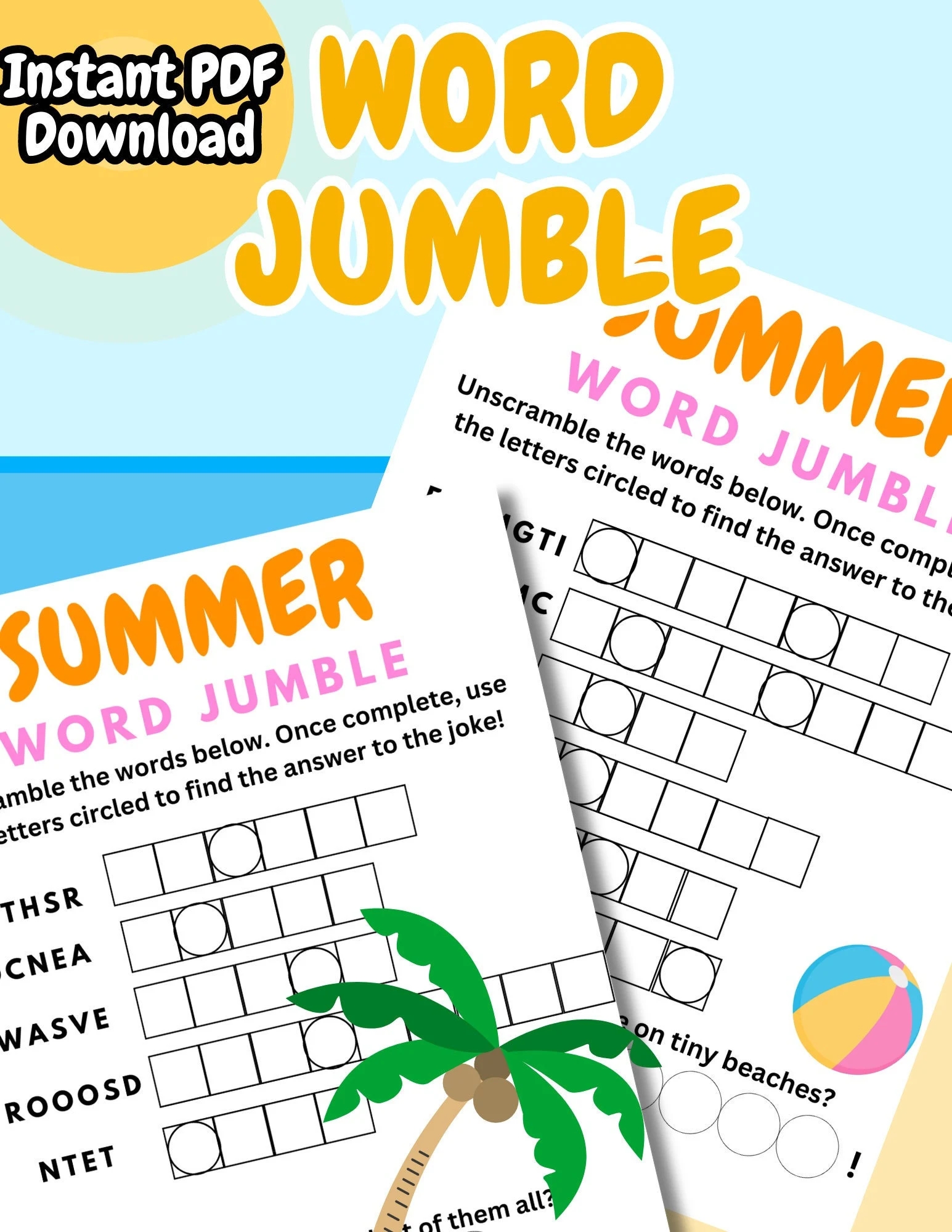 Summer Word Scramble Game Book Games Summer Activity Book For Kids Teens And Adults Quiet Activity Printable Word Game Homeschool Game Etsy Canada