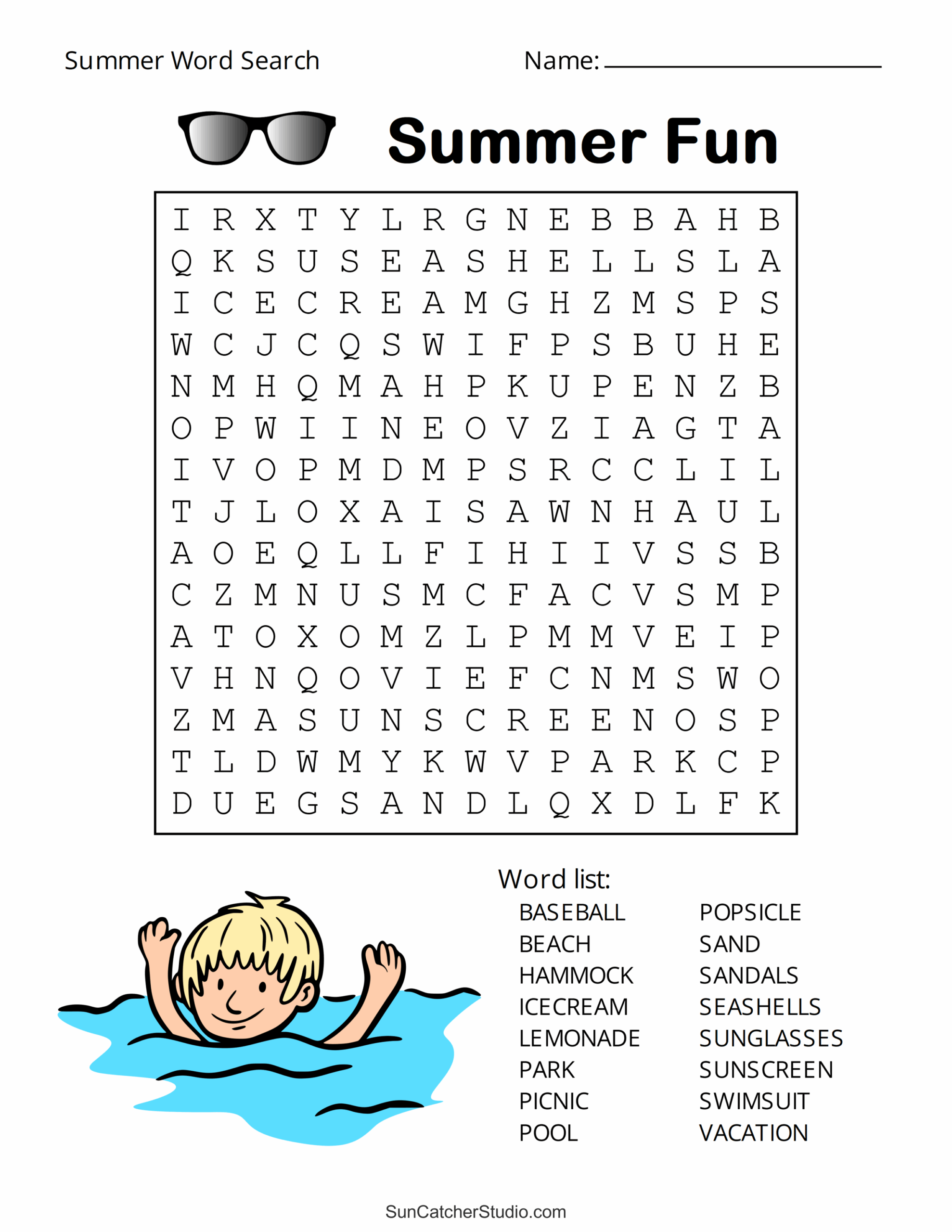 Childrens Word Search Printable