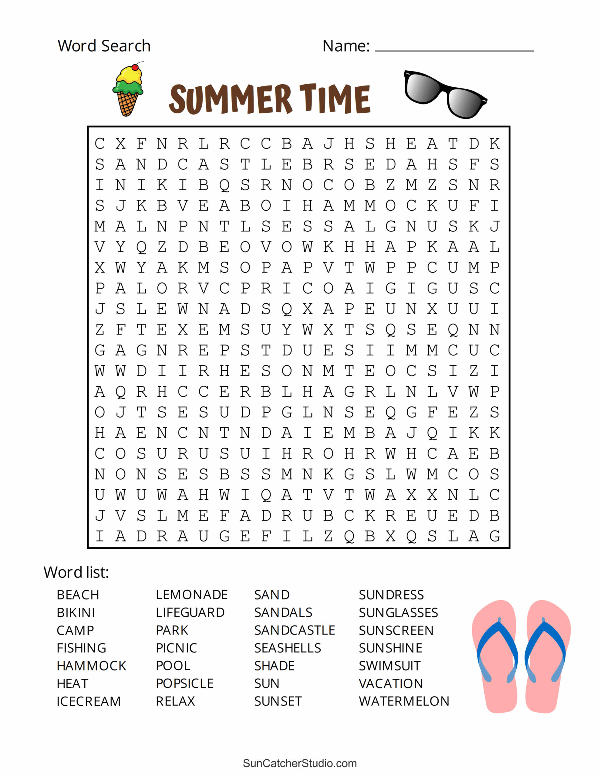 Summer Word Search Free Printable Puzzles Free Printables Monograms Design Tools Patterns DIY Projects