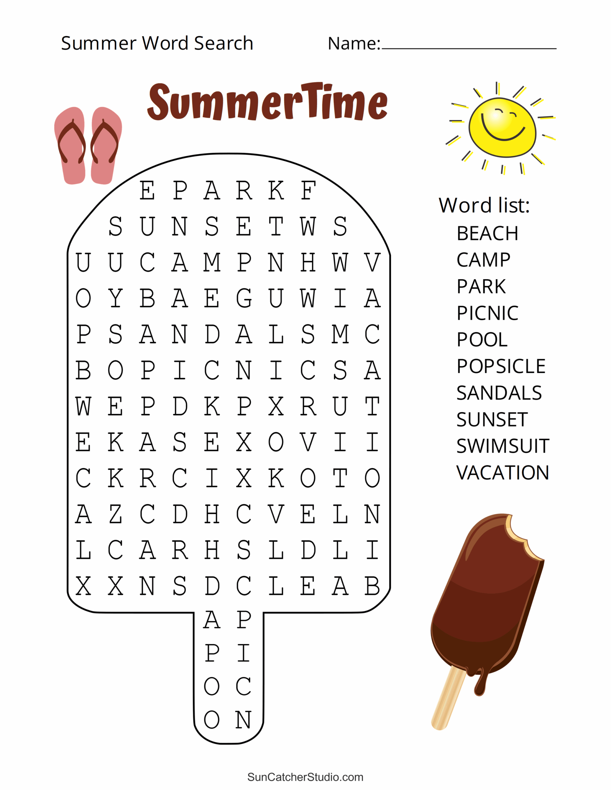 Summer Word Search Free Printable Puzzles Free Printables Monograms Design Tools Patterns DIY Projects