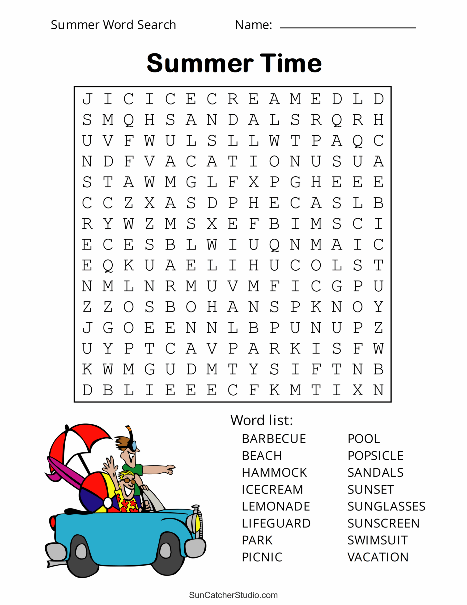 Summer Word Search Free Printable Puzzles Free Printables Monograms Design Tools Patterns DIY Projects